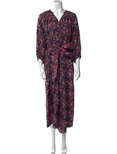 Pre-owned Apiece Apart Silk Printed Jumpsuit In Multi