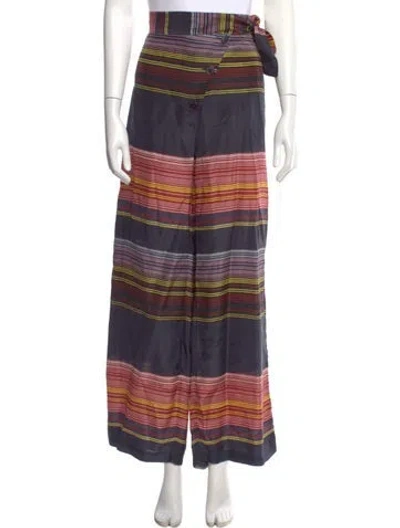 Pre-owned Apiece Apart Silk Wide Leg Pants In Blue