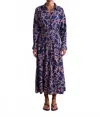 Apiece Apart Sophia Smocked Shirt Dress In Large Lace Floral Navy In Multi