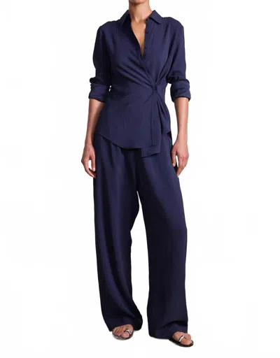 Apiece Apart Sodi Wrap Button Up In Midnight In Blue