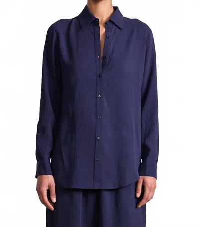 Apiece Apart Sodi Wrap Button Up Top In Midnight In Blue