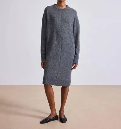 Apiece Apart Softest Tissue Weight Sweater Dress In Charcoal In Gray