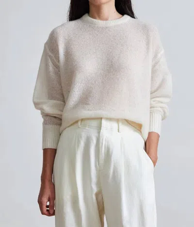 Apiece Apart Softest Tissue Weight Sweater In Cream In White