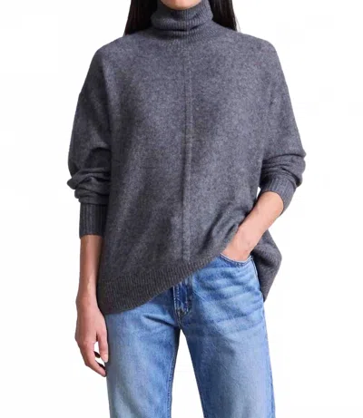 Apiece Apart Softest Tissue Weight Turtleneck Sweater In Charcoal In Black