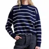 Apiece Apart Sportif Stripe Sweatshirt In Navy/cream