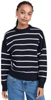 Apiece Apart Sportif Sweatshirt Navy And Cream Stripe In Navy And Cream Stripe