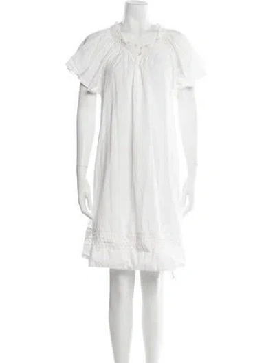 Pre-owned Apiece Apart Square Neckline Knee-length Dress In White