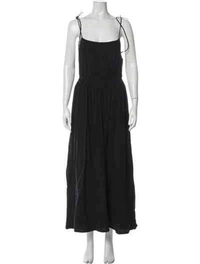 Pre-owned Apiece Apart Square Neckline Long Dress In Black