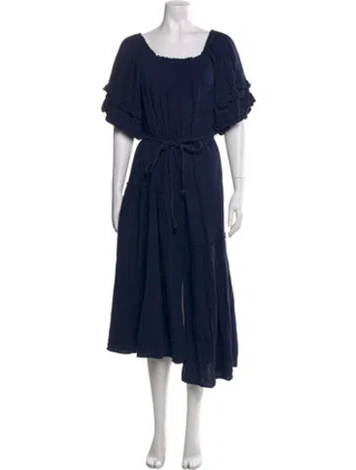 Pre-owned Apiece Apart Square Neckline Long Dress In Blue