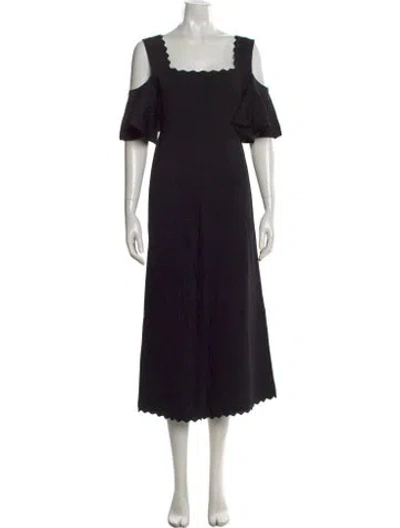 Pre-owned Apiece Apart Square Neckline Midi Length Dress In Black