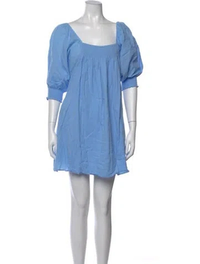 Pre-owned Apiece Apart Square Neckline Mini Dress In Blue