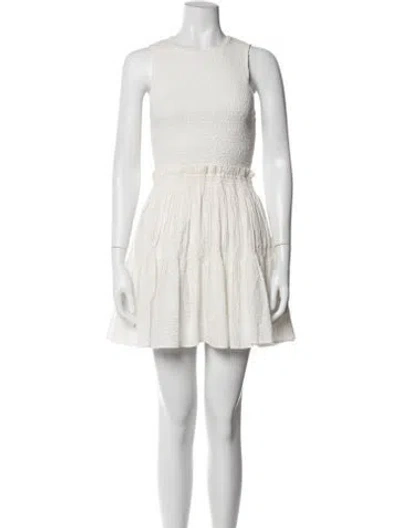 Pre-owned Apiece Apart Square Neckline Mini Dress In Neutrals