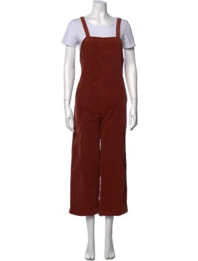 Pre-owned Apiece Apart Square Neckline Overalls In Brown