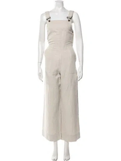 Pre-owned Apiece Apart Square Neckline Overalls In Neutrals