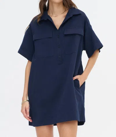 Apiece Apart Stefana Shift Dress In Navy In Blue