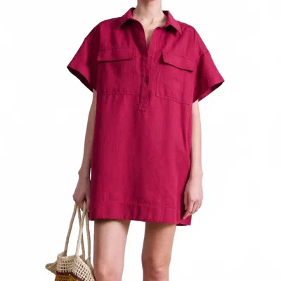 Apiece Apart Stefana Shirt Dress In Rumba Red In Pink