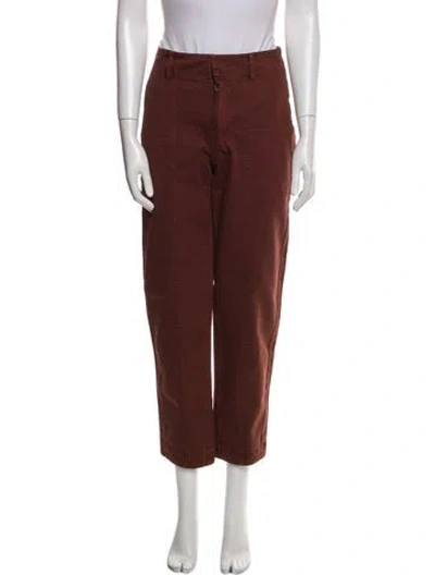 Pre-owned Apiece Apart Straight Leg Pants In Burgundy