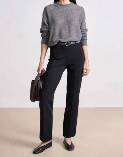 Apiece Apart Straight Pull On Zip Hem Pants In Black