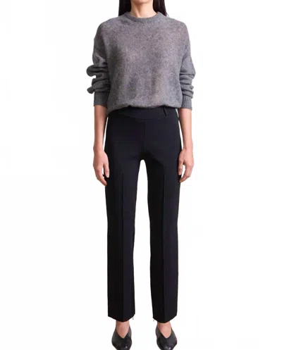 Apiece Apart Straight Pull On Zipper Pant In Black In Gray