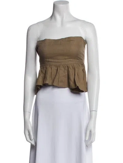 Pre-owned Apiece Apart Strapless Crop Top In Neutral