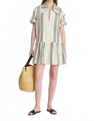 Apiece Apart Stripe Rowen Mini Dress In Affogato In Multi