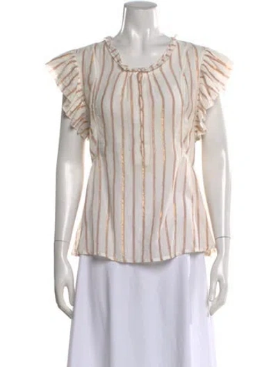 Pre-owned Apiece Apart Striped Crew Neck Blouse
