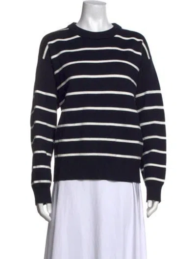 Pre-owned Apiece Apart Striped Crew Neck Sweater In Blue