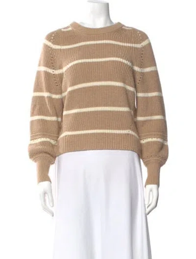 Pre-owned Apiece Apart Striped Crew Neck Sweater In Neutral