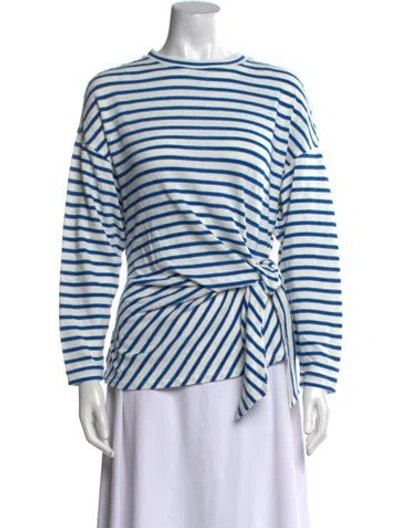 Pre-owned Apiece Apart Striped Crew Neck Top W/ Tags In Blue