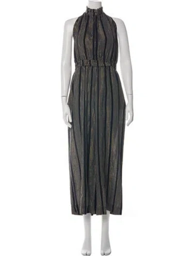 Pre-owned Apiece Apart Striped Halterneck Jumpsuit In Blue