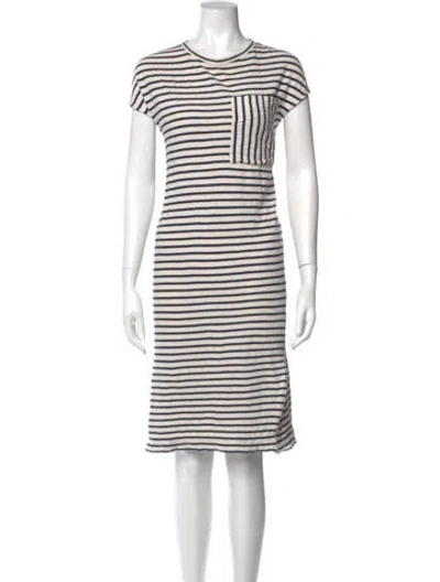 Pre-owned Apiece Apart Striped Knee-length Dress In Neutral