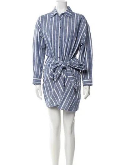 Pre-owned Apiece Apart Striped Knee-length Dress W/ Tags In Blue