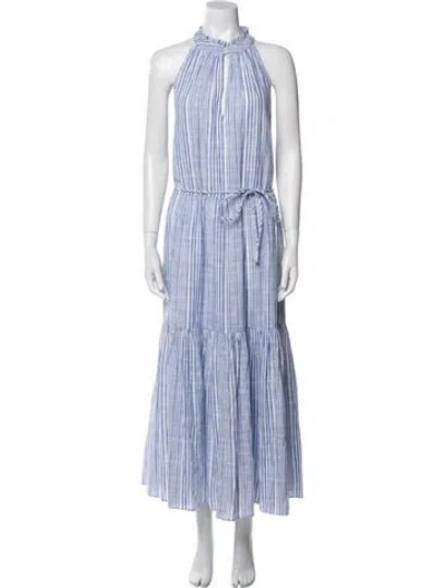 Pre-owned Apiece Apart Striped Long Dress In Blue