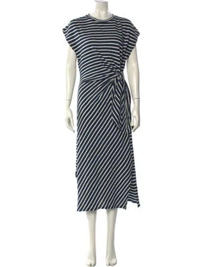 Pre-owned Apiece Apart Striped Long Dress In Blue