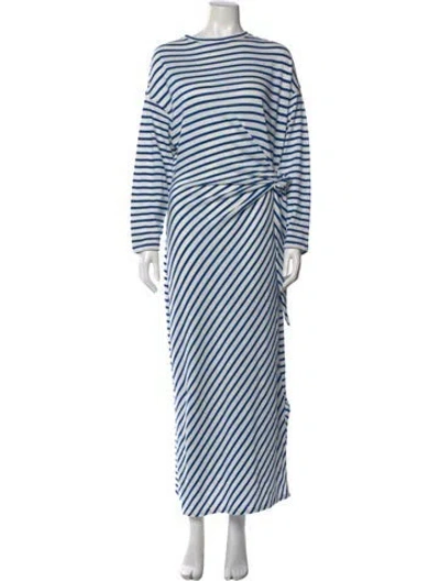 Pre-owned Apiece Apart Striped Long Dress In Blue