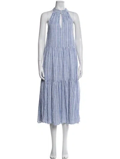 Pre-owned Apiece Apart Striped Long Dress In Blue