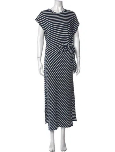 Pre-owned Apiece Apart Striped Long Dress In Blue