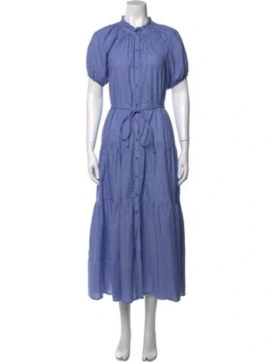 Pre-owned Apiece Apart Striped Long Dress In Blue