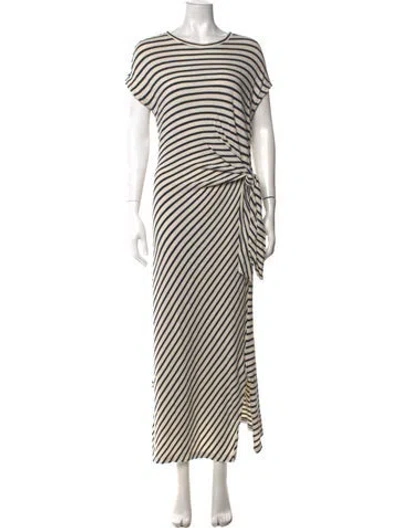 Pre-owned Apiece Apart Striped Long Dress In Blue/neutrals