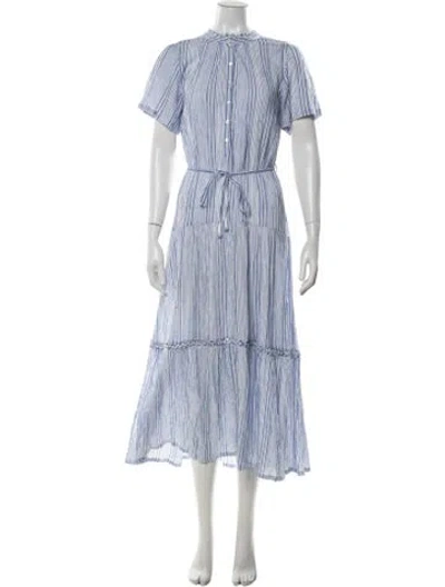 Pre-owned Apiece Apart Striped Long Dress In Blue/white