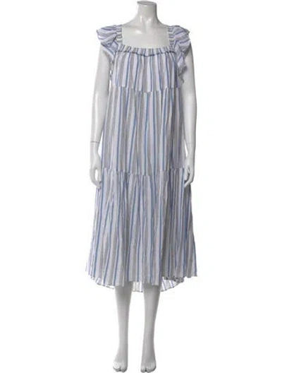 Pre-owned Apiece Apart Striped Long Dress In Multi