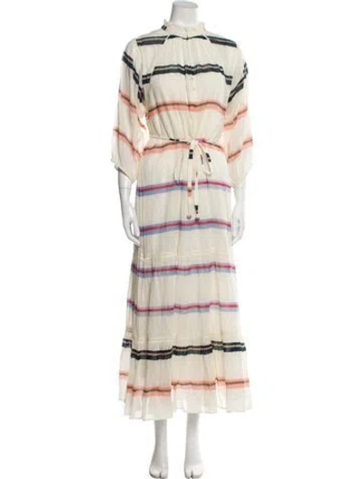 Pre-owned Apiece Apart Striped Long Dress In Neutral