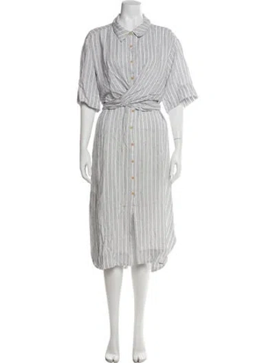 Pre-owned Apiece Apart Striped Long Dress In Neutral