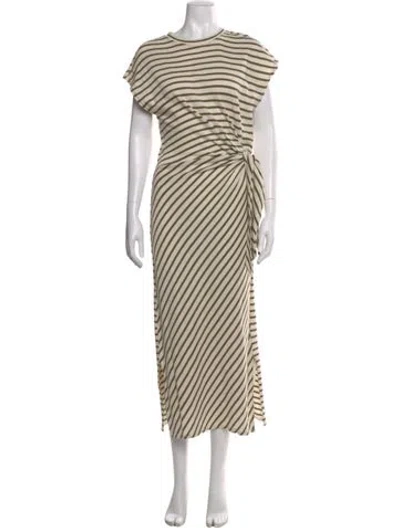 Pre-owned Apiece Apart Striped Long Dress In Neutral