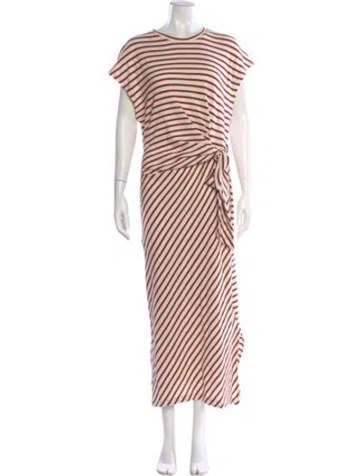 Pre-owned Apiece Apart Striped Long Dress In Red