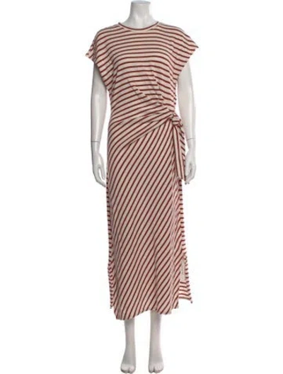 Pre-owned Apiece Apart Striped Long Dress In Red