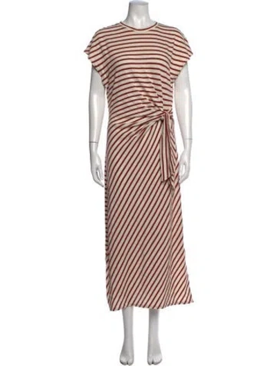 Pre-owned Apiece Apart Striped Long Dress In Red