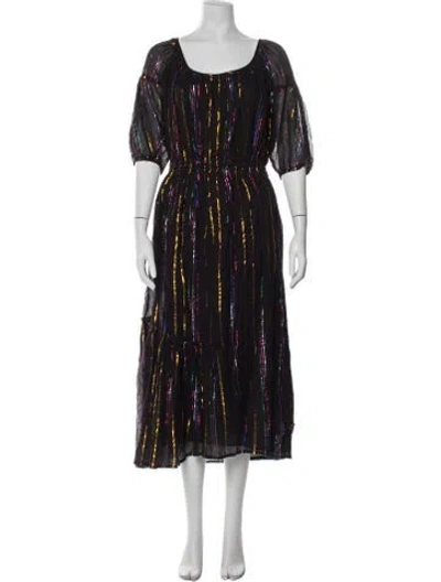 Pre-owned Apiece Apart Striped Long Dress W/ Tags In Black
