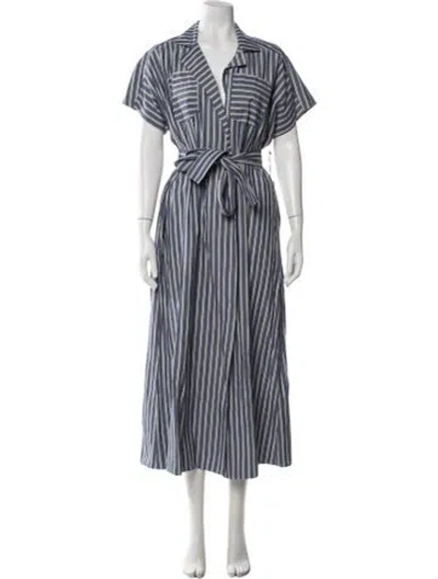 Pre-owned Apiece Apart Striped Long Dress W/ Tags In Blue