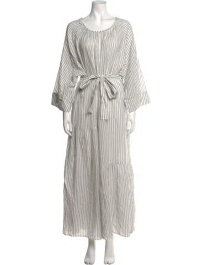 Pre-owned Apiece Apart Striped Long Dress W/ Tags In Grey